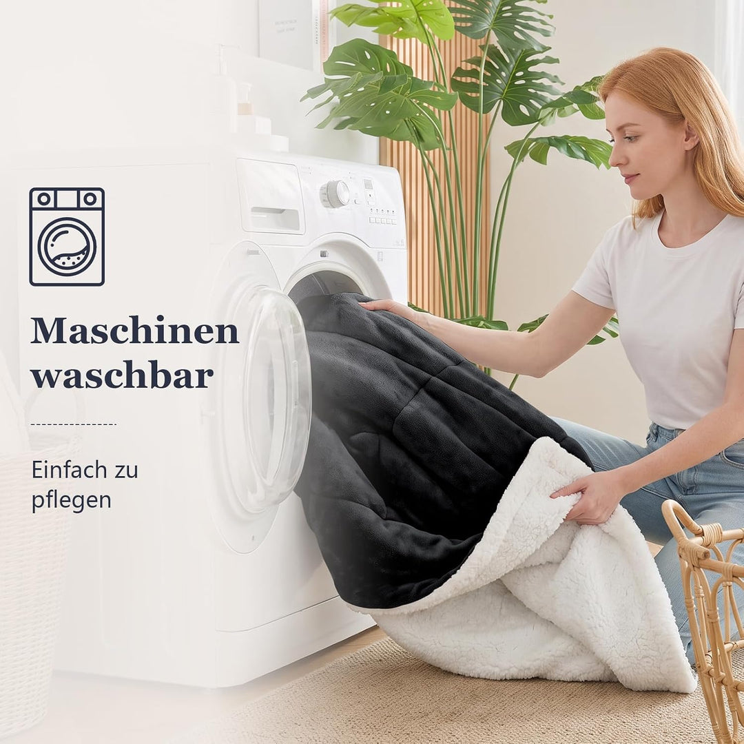 CHOSHOME Kuscheldecke Flauschig 220x240CM Kuscheldecke Warm Sherpa Decke Flauschige Decke Dicke Warm