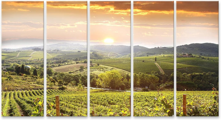 islandburner Leinwandbild Chianti Weinberg Landschaft In Der Toskana Italien - Leinwand 160x80cm - 5