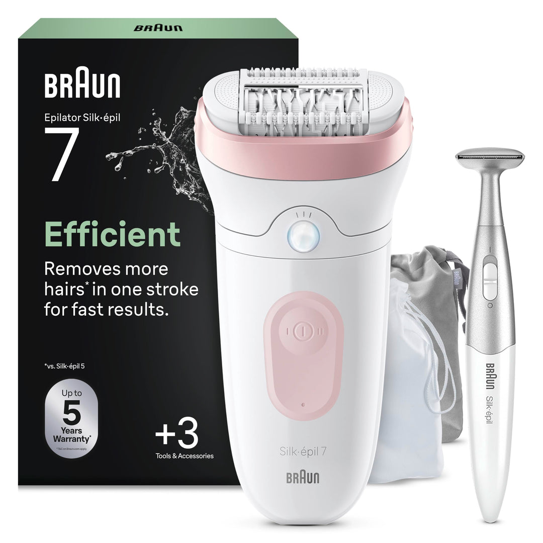 Braun Silk-épil 7 Epilierer Damen, Haarentferner für Langanhaltende Haarentfernung, Ladyshaver, Wass