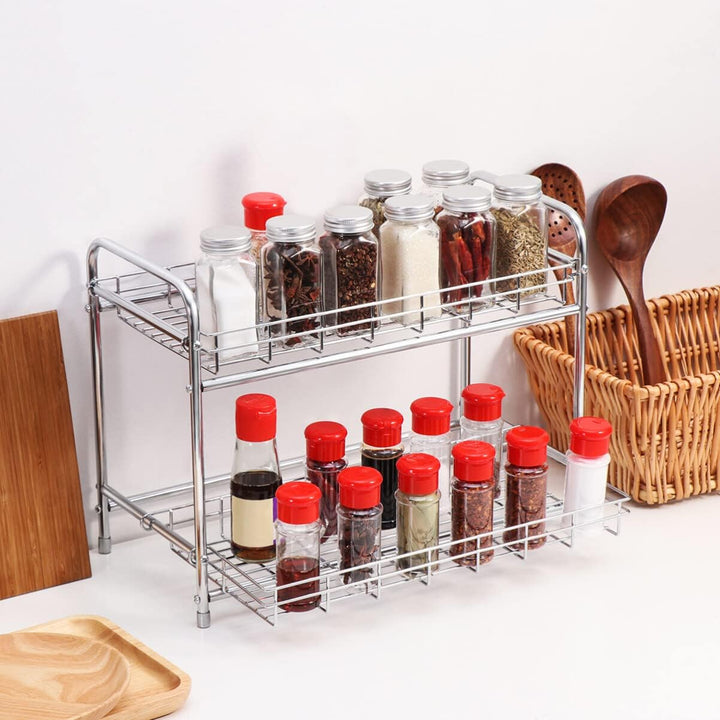BESTonZON 2-Tier Gewürzregal mit ausziehbarem Design.Küche Counter Storage Organizer Halter für Gewü