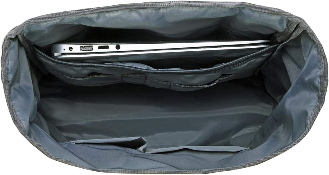 KAUKKO RollTop Rucksack Stylish Backpack für Schule, Uni, Beruf und Reise Grau, Grau