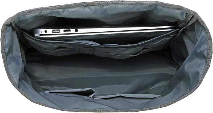 KAUKKO RollTop Rucksack Stylish Backpack für Schule, Uni, Beruf und Reise Grau, Grau