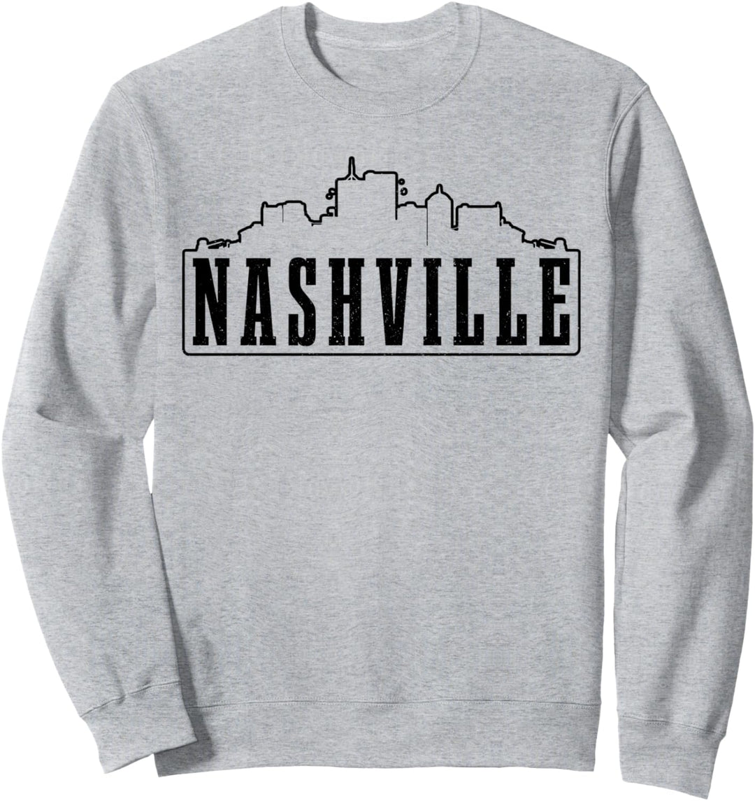 Nashville Tennessee Country Music City Vintage Skyline Nash Sweatshirt