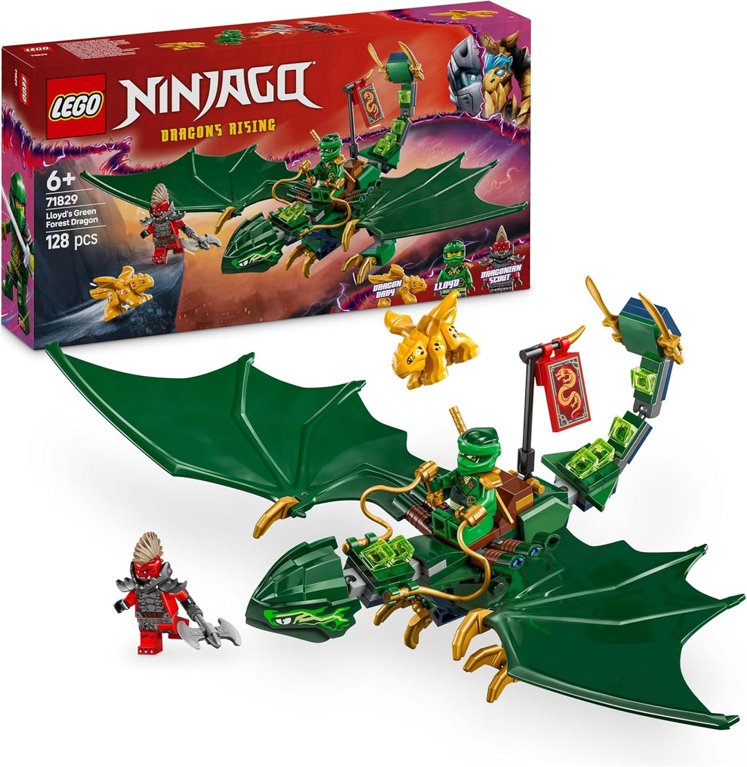 LEGO NINJAGO Lloyds grüner Walddrache - Spielzeug Drache mit 2 Minifiguren - Drachenfigur mit bewegl