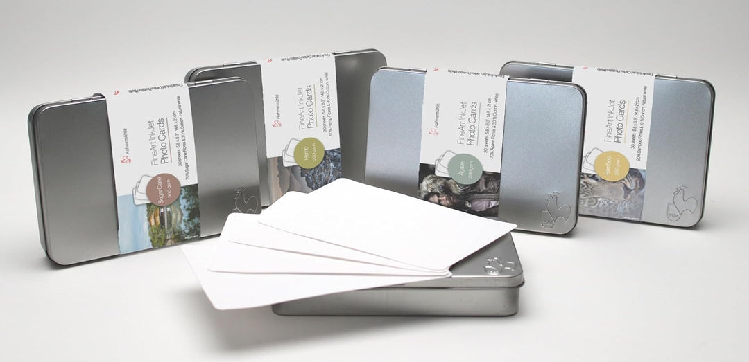 Hahnemühle Inkjet Fotokarten, Mini Foto-Postkarten, FineArt Pearl, perlglänzend, hellweiss, 30 Blatt