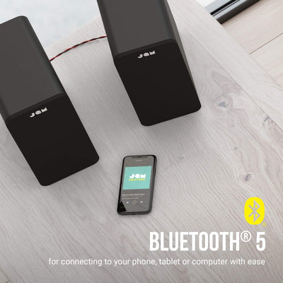 Jam Bluetooth Bookshelf Speakers - Kompaktes, netzbetriebenes Doppellautsprechersystem, Aux-in-Funkt