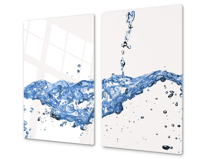 Küchenbrett aus Hartglas und Induktionskochplattenabdeckung – Schneideplatten SINGLE mit 60 x 52 cm