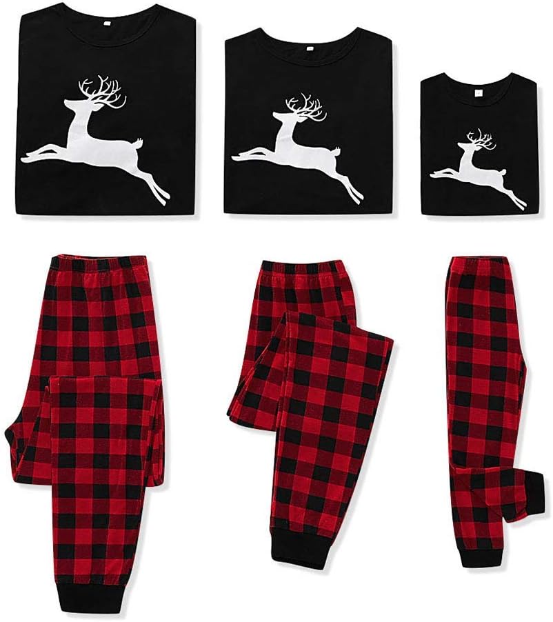 SANMIO Weihnachten Familie Outfit Set Matching Lange Ärmel Bluse + Plaid Lange Hosen Pyjama Set Dame