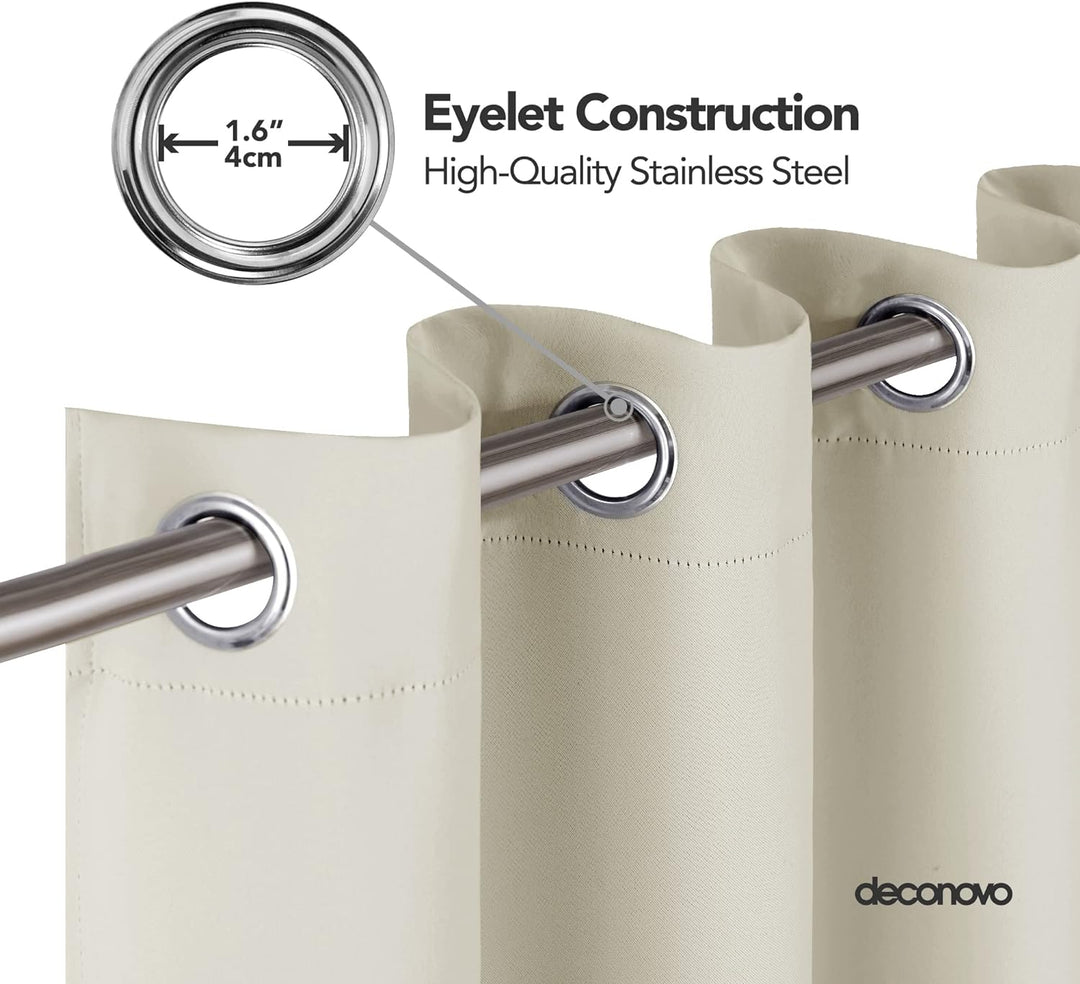 Deconovo Gardinen Blickdicht Vorhang Schlafzimmer Kälteschutz Vorhänge Blickdicht, 160x117cm(HöhexBr