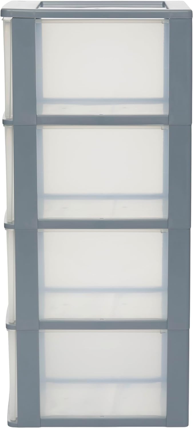 Iris Ohyama, Aufbewahrungsturm aus Kunststoff, 3 x 13 l Schreibtischschublade, Einzelpreis, OCH-2400