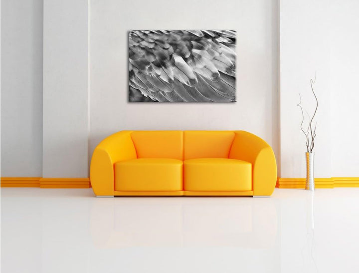 Bunte Papageien Flügel als Leinwandbild/Grösse: 100x70 cm/Wandbild/Kunstdruck/fertig bespannt, 100x7
