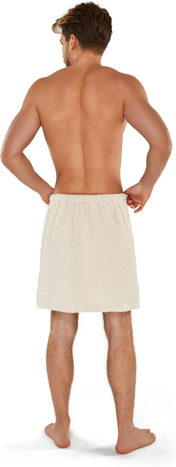 möve Wellness Kilt mit Chenillebiesen in Gr. 48 / 56 aus 100 % Baumwolle (Spinair), nature Natur XX-