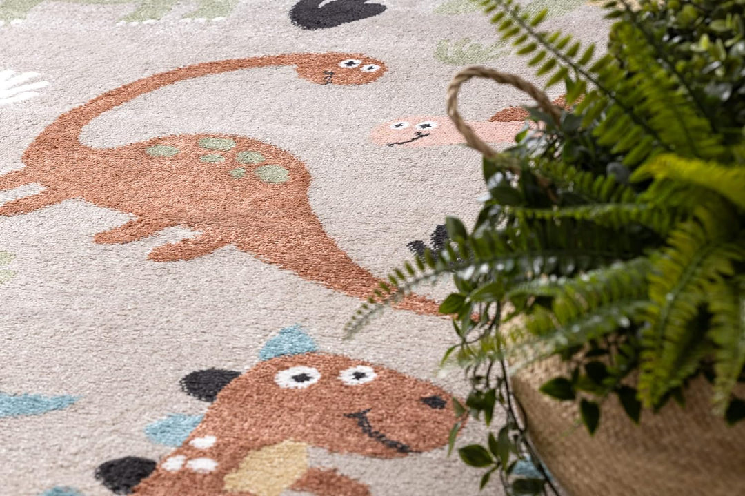 Teppich Fun Dino Kinderteppich für Babyzimmer, Spielteppiche, Kinderzimmer, Moderne, Dinosaurier bei