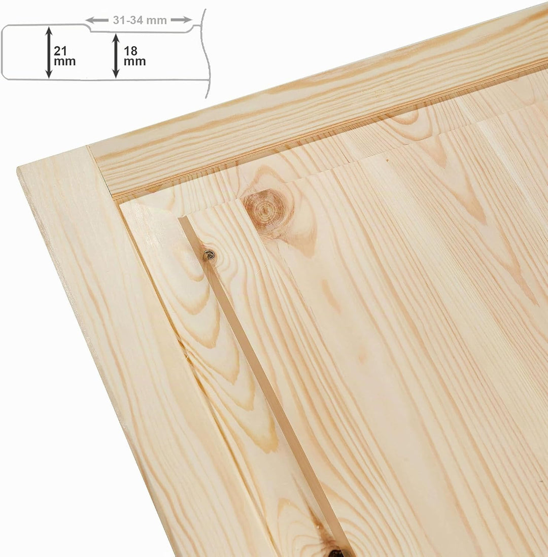 Kassettentür Schranktür Holz RUSTIKAL | 69 x 39,4 cm 2-er Pack Set | unbehandelte Holztür aus Kiefer