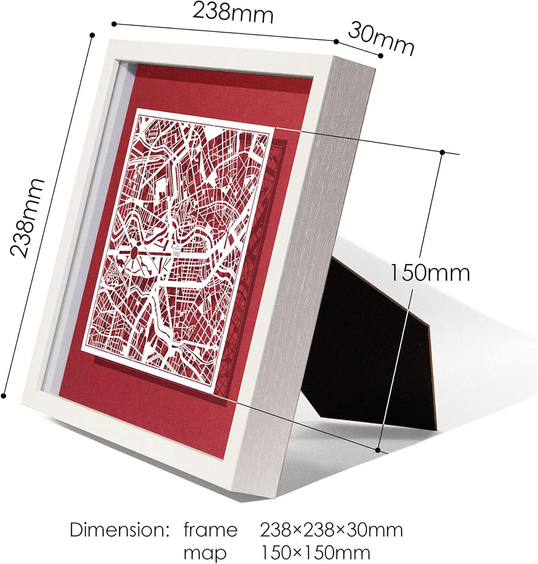 O3 DESIGN STUDIO - Marco de Papel para mapas, 22,8 x 22,8 cm, en Caja de Regalo, Fondo, autocambiant