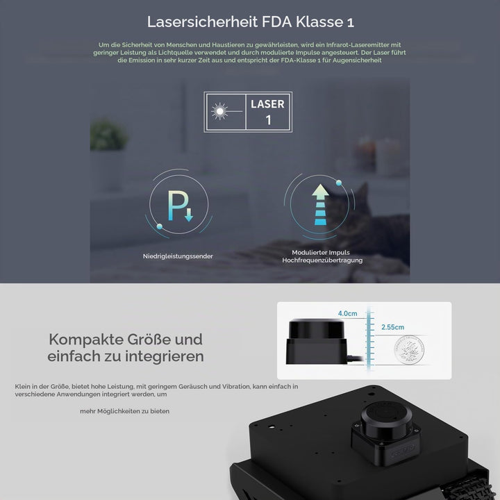 Waveshare Slamtec RPLIDAR C1 Laser Ranging Sensor, 360° Omnidirectional Lidar, Millimeter-Level High