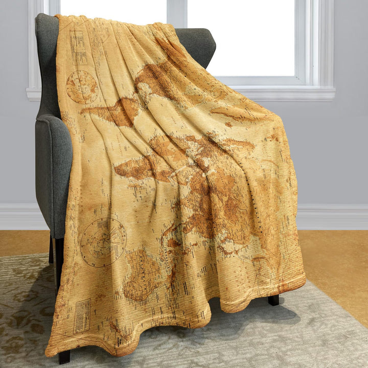 YISUMEI Decke 150x200 cm Kuscheldecken Sanft Flanell Weich Fleecedecke Bettüberwurf Weltkarte, 150x2