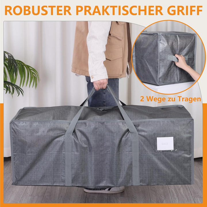 Dntorx 4 Stück 120L Aufbewahrungstasche, Heavy-Duty Umzugstaschen Wasserdicht Umzugskartons Grosse m