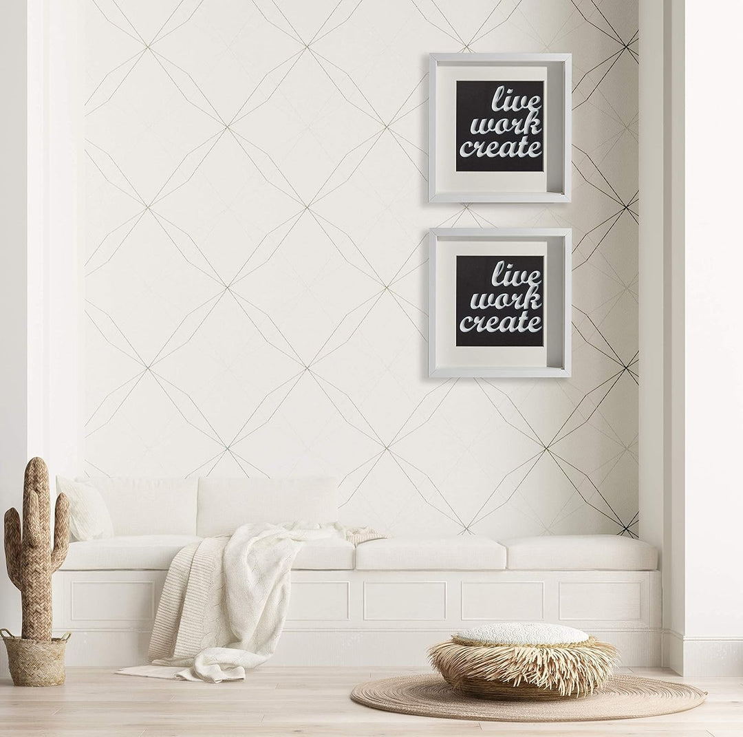 BD ART 50x50 cm gross Box 3D Objektrahmen Bilderrahmen mit Passepartout 40x40 cm, Weiss Quadratische