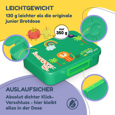 schmatzfatz Lunchbox, Unterteilte Brotdose Kinder, Lunchbox mit Fächern, Bunte Bento-Box für Schule