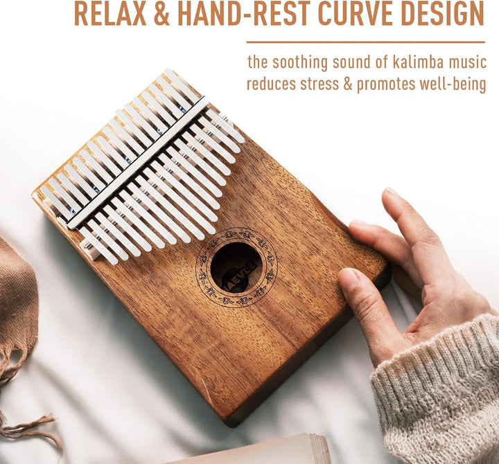Shaevle Kalimba Daumenklavier, 17 Tasten Musikinstrument Inkl. Fingerklavier Tragetasche Stimmhammer