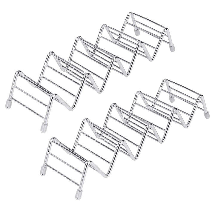 Taco-Ständer aus Edelstahl, 4 Taschen, Taco-Halterung, Wellenform, Küchenzubehör, für harte oder wei