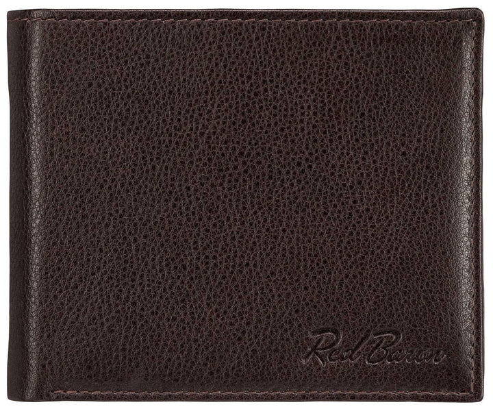 Red Baron Braune Herren Geldbörse aus Leder Querformat RB-WT-004-08