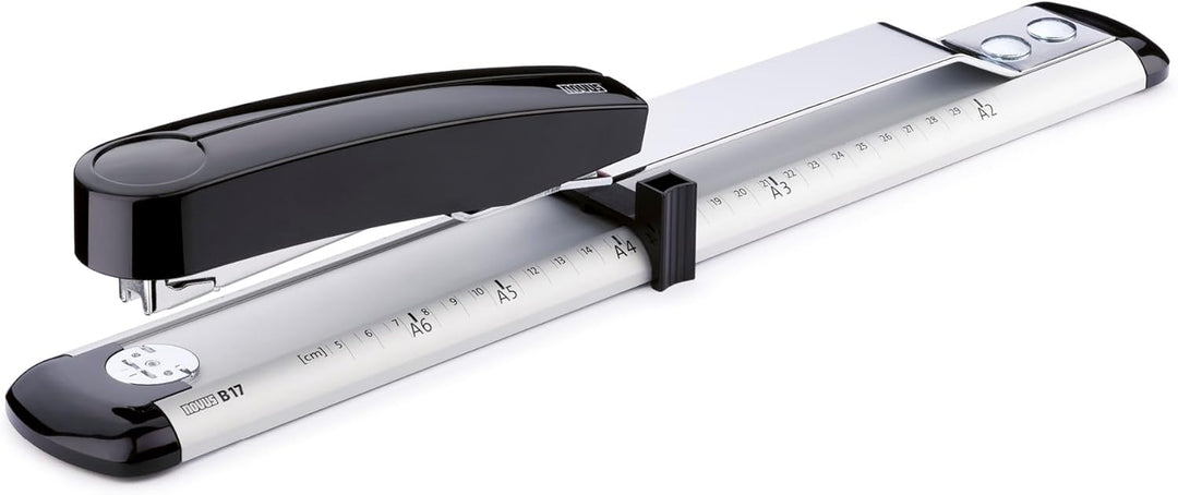 Novus B 17 Langarmhefter (mit bis zu 300mm Einlegetiefe, für 40 Blatt (80g/m²)) lichtgrau/tiefschwar