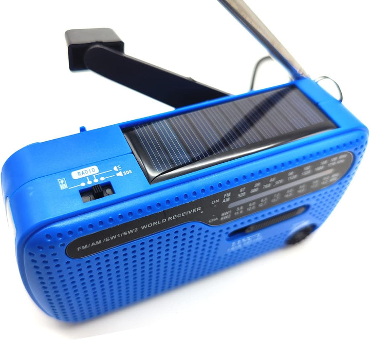 Kurbelradio, Solar & Kurbel Notfallradio, AM/FM/SW Radio, Tragbares Retro Radio mit Weltempfänger, A