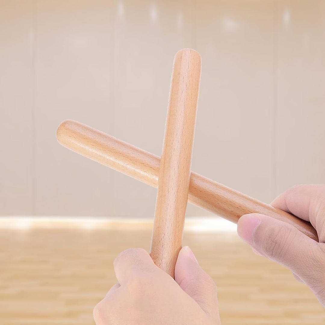 SEUICYNE 24 Stück 20cm Rhythmusstöcke Klangholz Instrument Klangstäbe aus Holz Klanghölzer für Musik