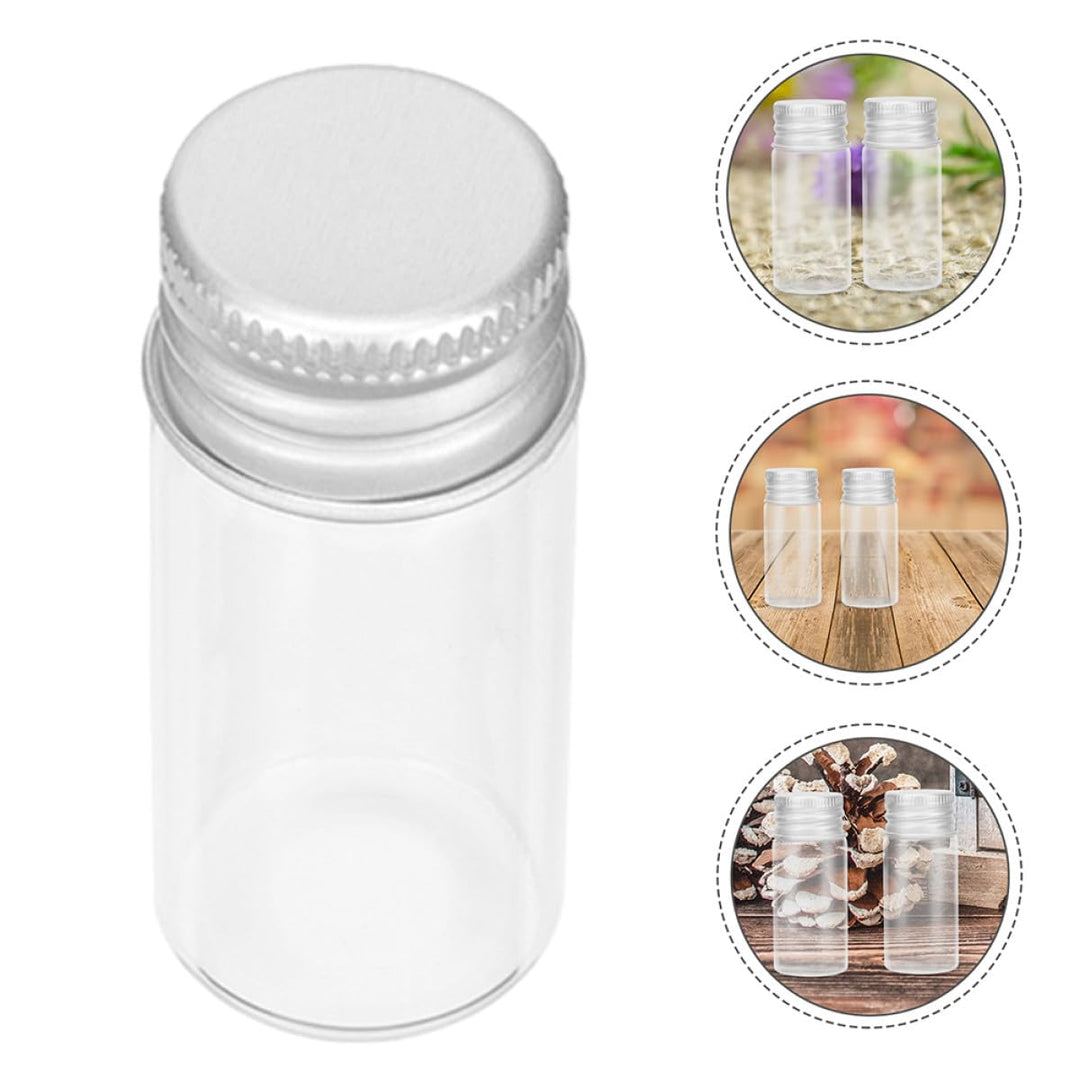 Zerodeko Kleiner Glasfläschchen Leicht zu Transportieren und Lagern aus Glas 10ml 24 mit Aluminium S