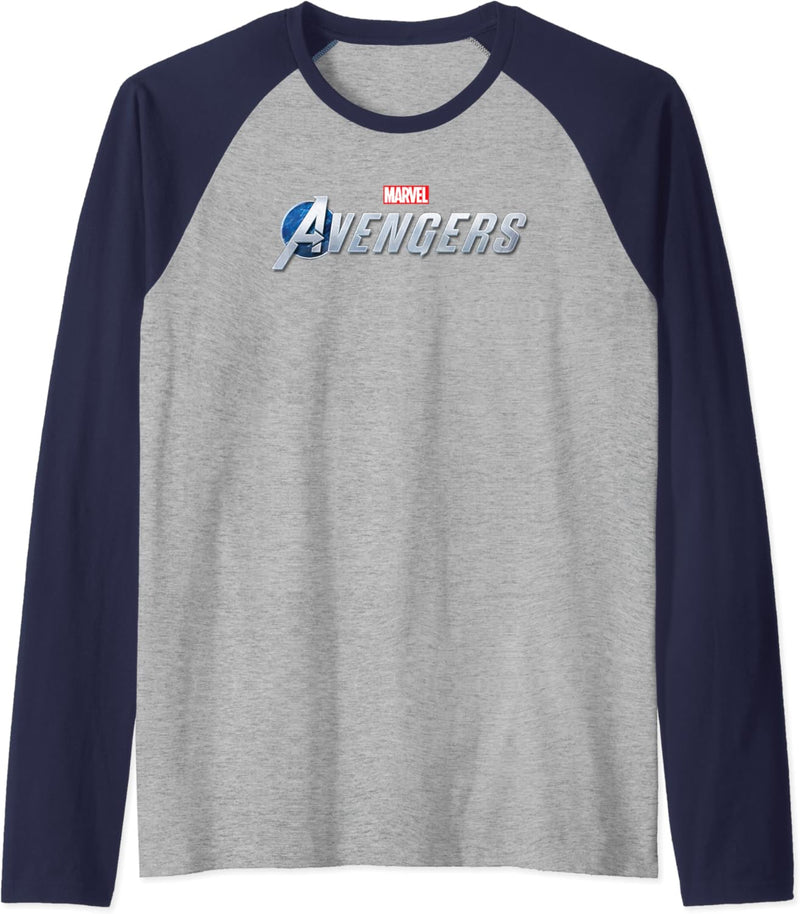 Marvel The Avengers Silver Logo Raglan