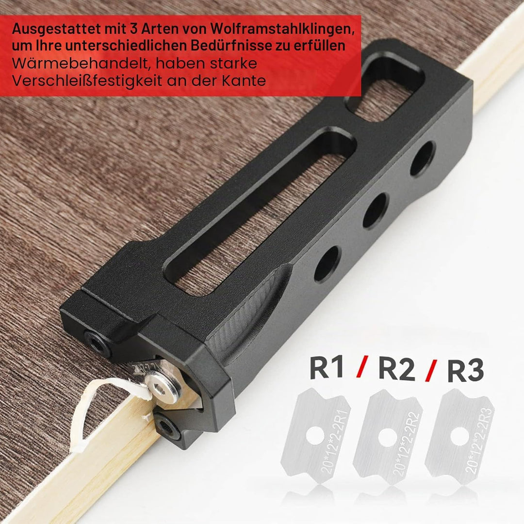 Holzbearbeitungs Eckhobel, Holzhobel Fasenhobel mit 3 Klingen, Manuelle Kantenschneiden Hobel Anfase