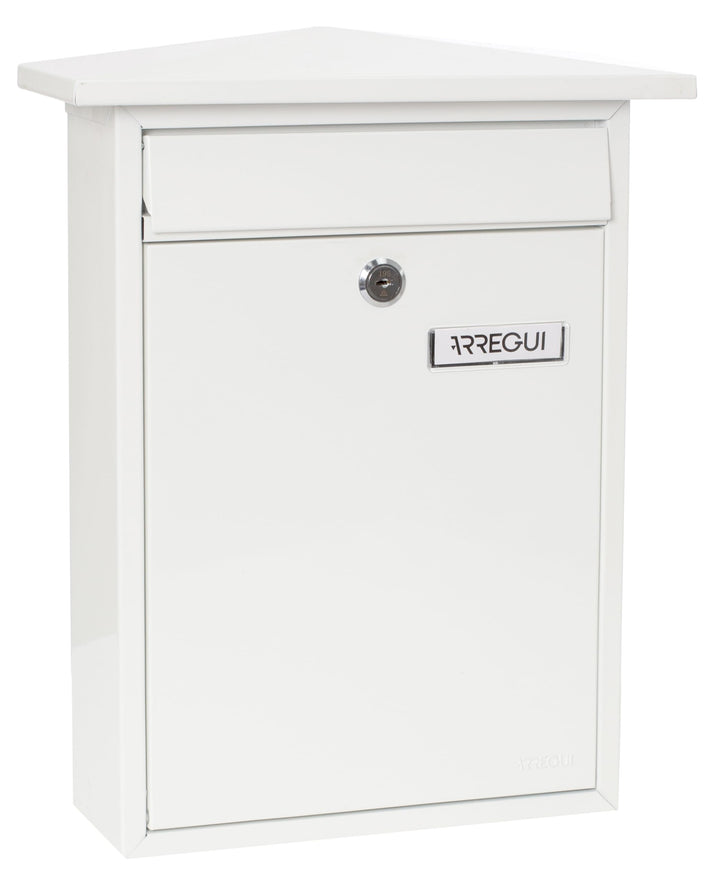Arregui Home E5711 Individueller Briefkasten aus Stahl, Grösse M (DIN A4), Weiss, Weiss