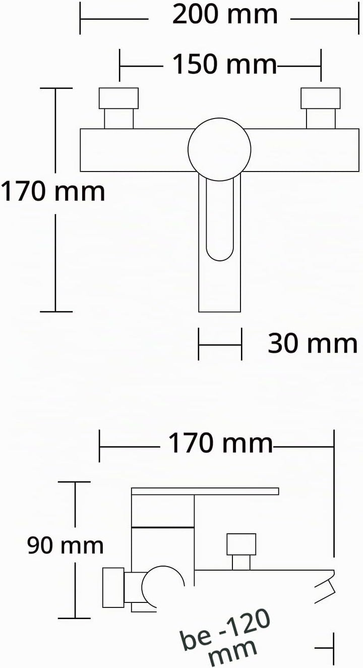 Tecmolog Badarmaturen Einhand Brausebatterie Edelstahl Badewanne Wasserhahn Duscharmatur Schwarz Auf