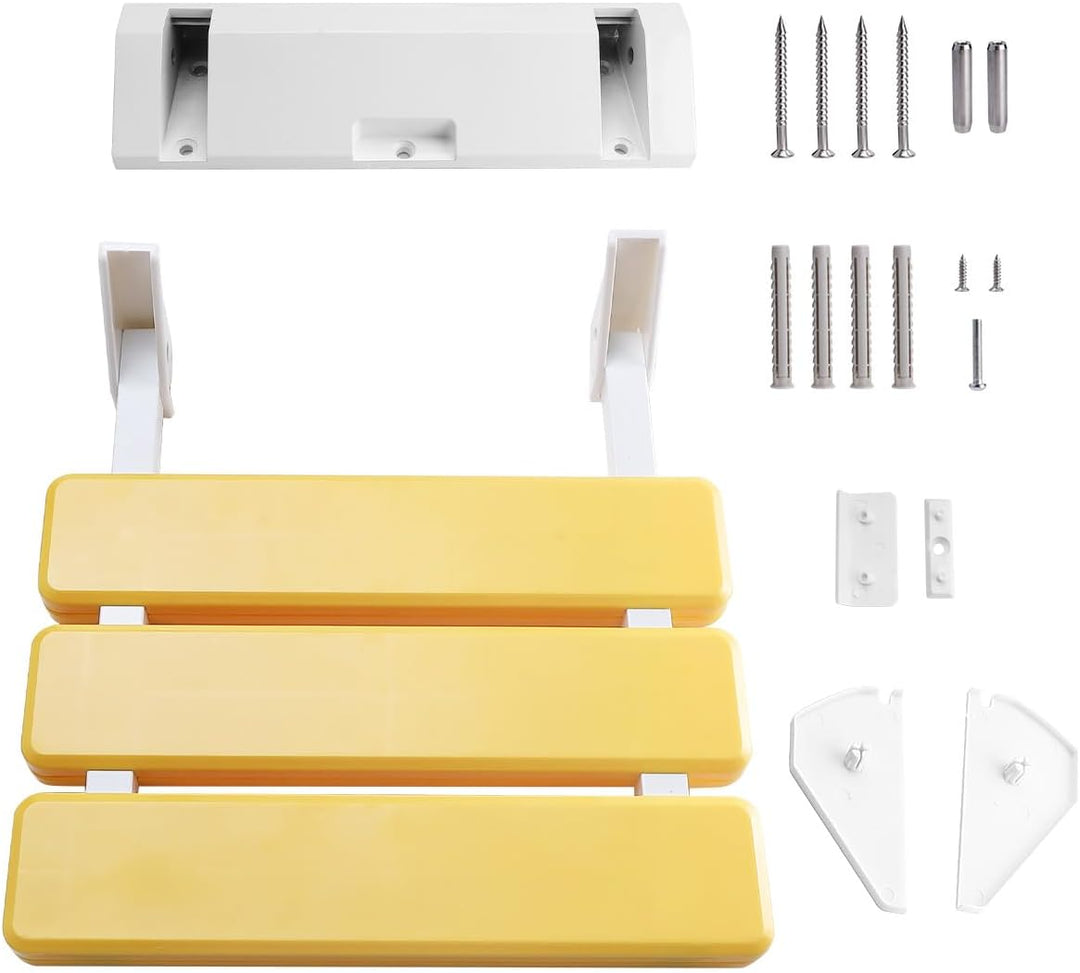 FreeTec Duschklappsitz Duschsitz Klappbar Wandmontage Belastbar bis 130kg Tragkraft Zusammenklappbar