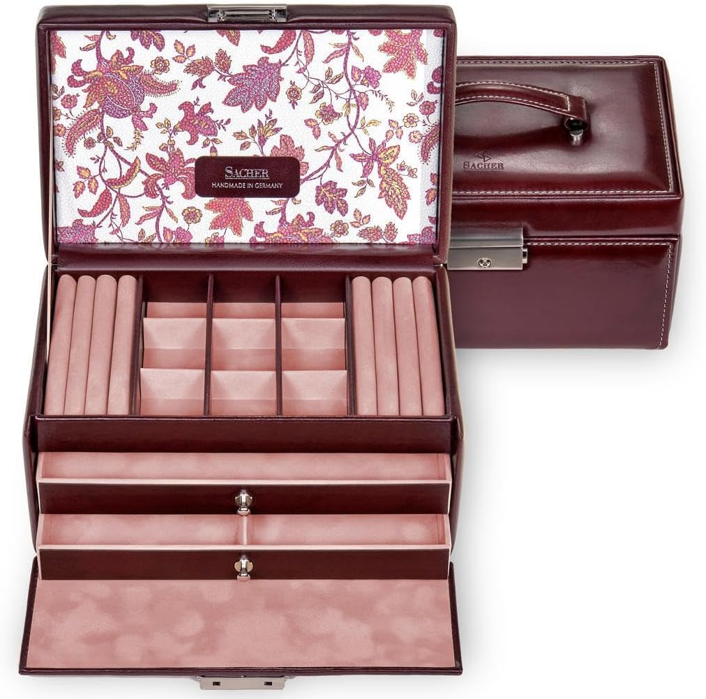 Schmuckkasten Elly florage/bordeaux