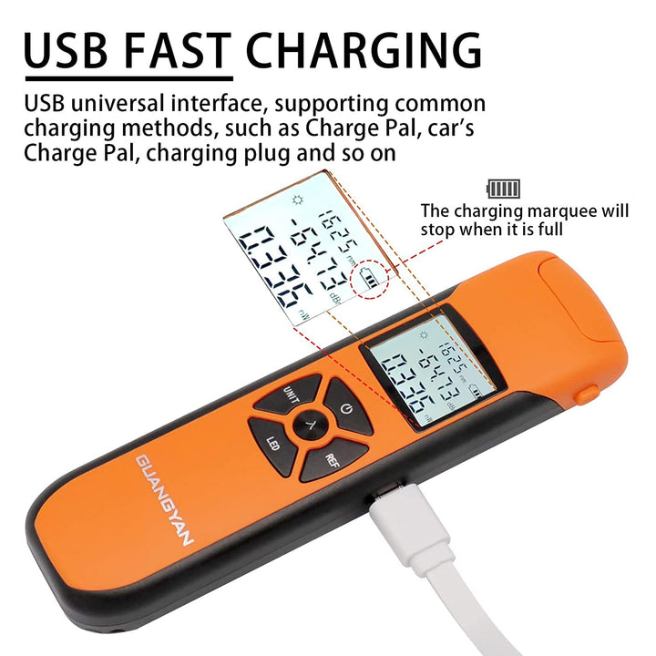Mini-Glasfaser-Leistungsmesser Photometer -70~+10 dBm Faserlichtmesser Zum Testen Von 7 Kalibrierten