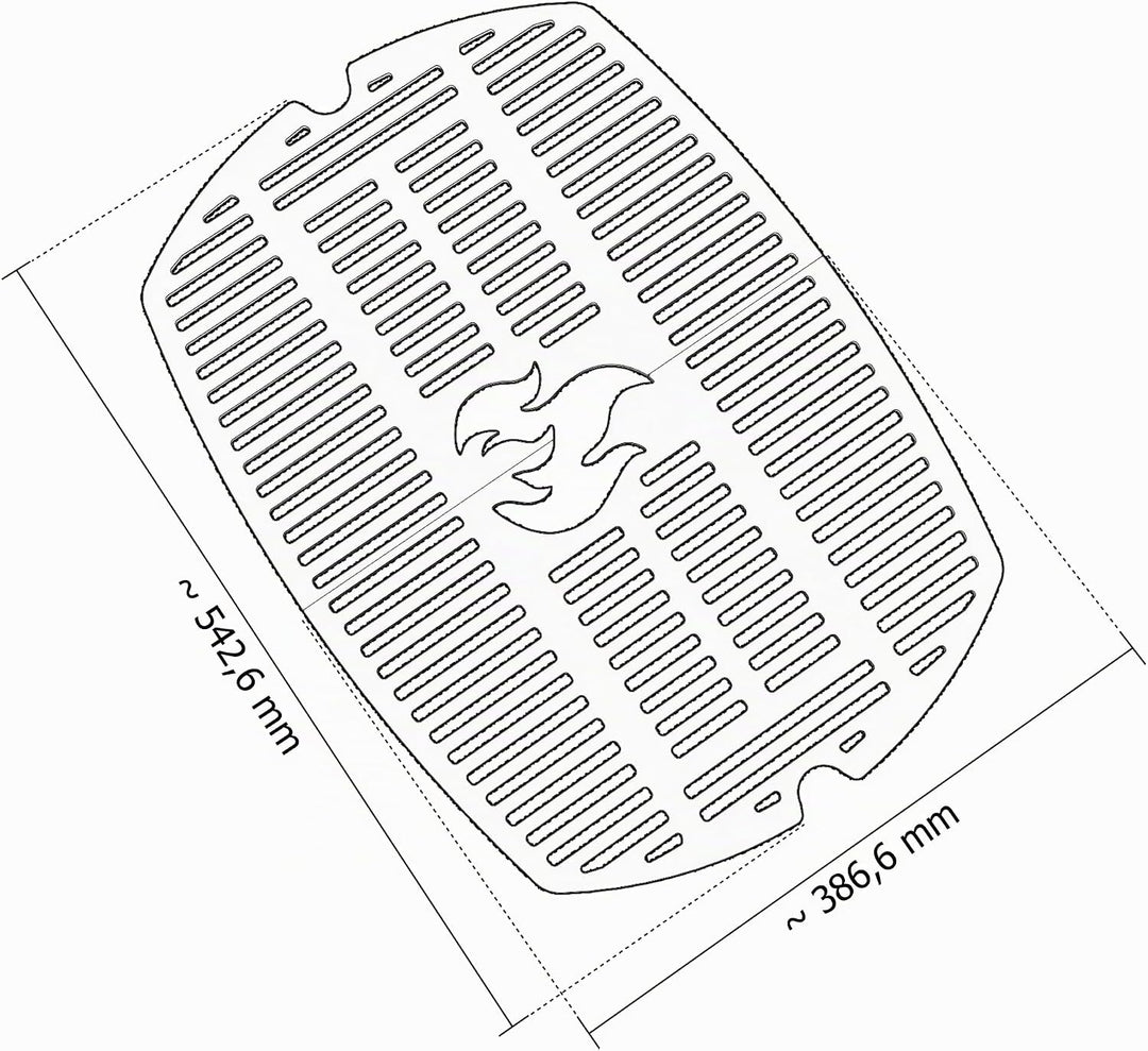 teileplus24 GRE-1-Q2 Grillrost Komplett Set aus V2A Edelstahl kompatibel mit Weber Q200 | Q220 | Q26