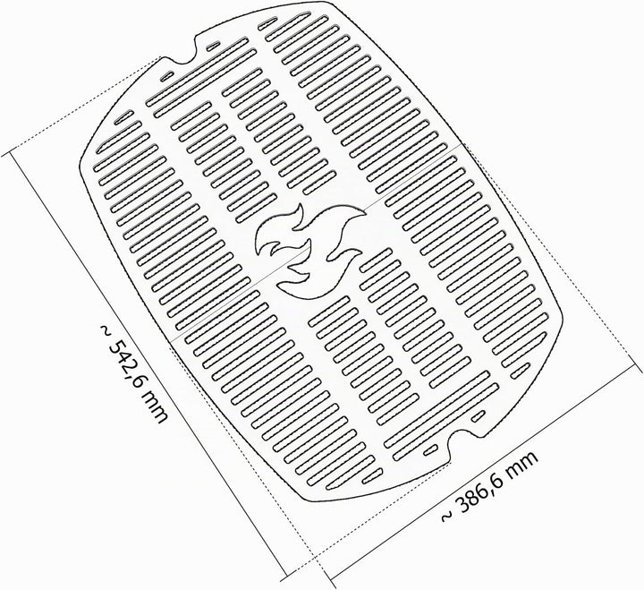 teileplus24 GRE-1-Q2 Grillrost Komplett Set aus V2A Edelstahl kompatibel mit Weber Q200 | Q220 | Q26