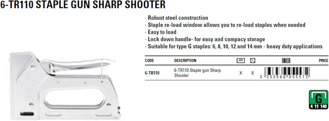 Stanley HD Standard Tacker (Griff feststellbar, Fenster zum Nachsehen des Füllstandes, 6 mm - 14 mm