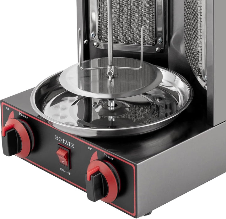 3000W Dönergrill mit 2 Brenner Gas Döner Kebab Maschine Edelstahl Tischgrills Vertikalgrill Schaschl