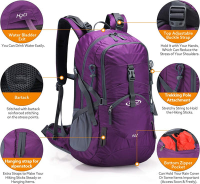G4Free 45L Wanderrucksäcke mit Regenschutz Wasserdicht Trekkingrucksack Reiserucksack Outdoor Campin