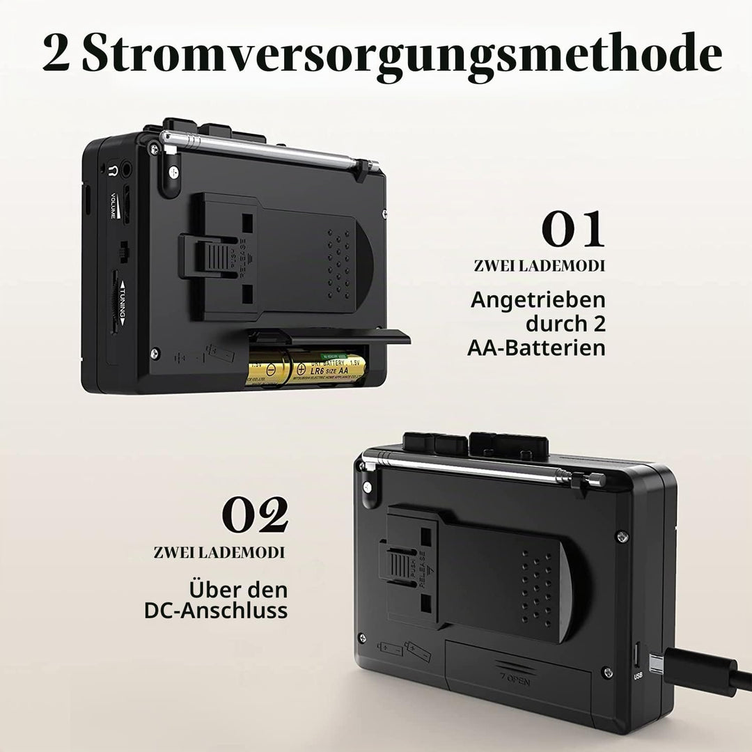 DIGITNOW!Kassettenrekorder USB Kassetten Digitalisieren mit Lautsprecher &amp; Mikrofon, Radio FM/AM,Enc