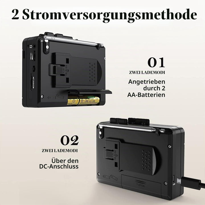 DIGITNOW!Kassettenrekorder USB Kassetten Digitalisieren mit Lautsprecher &amp; Mikrofon, Radio FM/AM,Enc