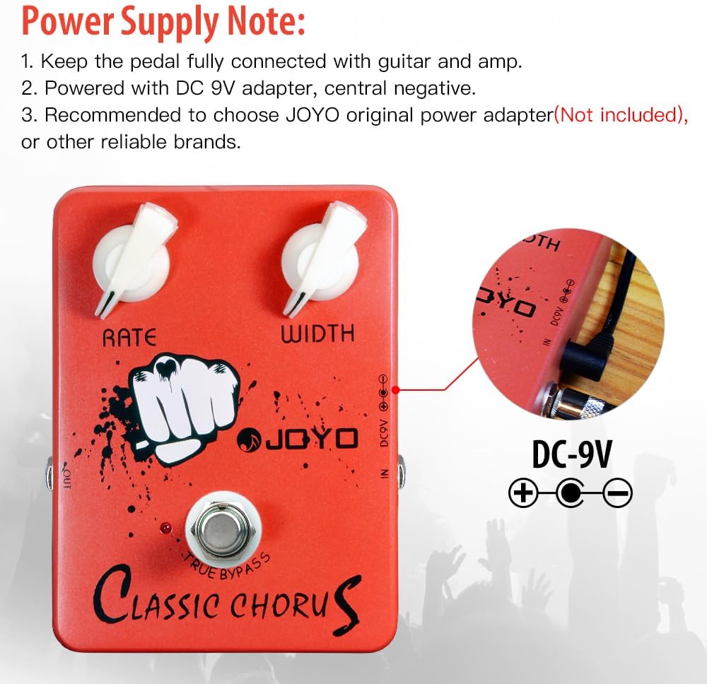 JOYO Chorus-Pedal, klarer und transparenter Chorus, voller Klang und klarer Klang für E-Gitarren-Eff