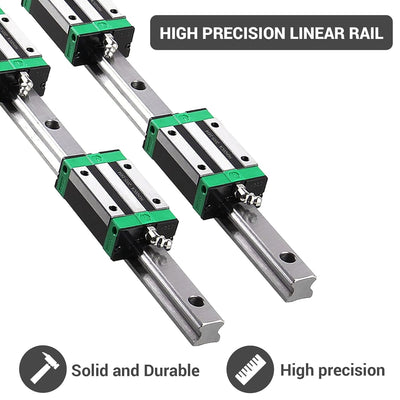 BEVDICNC HGR20 400mm Linearschiene 2 Stück Linearführung mit 4 Stück HGH20CA Schlittenschieberblock