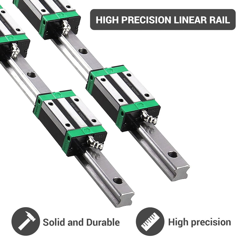 BEVDICNC HGR20 200mm Linearschiene 2 Stück Linearführung mit 4 Stück HGH20CA Schlittenschieberblock