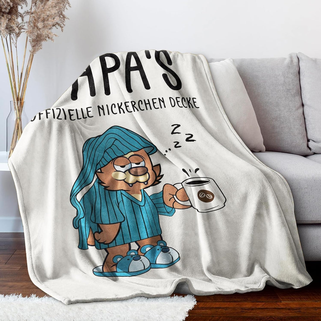 Papa Geschenk Weihnachten – Personalisierte Flanell-Decke mit liebevoller Botschaft, Papa Geschenk G