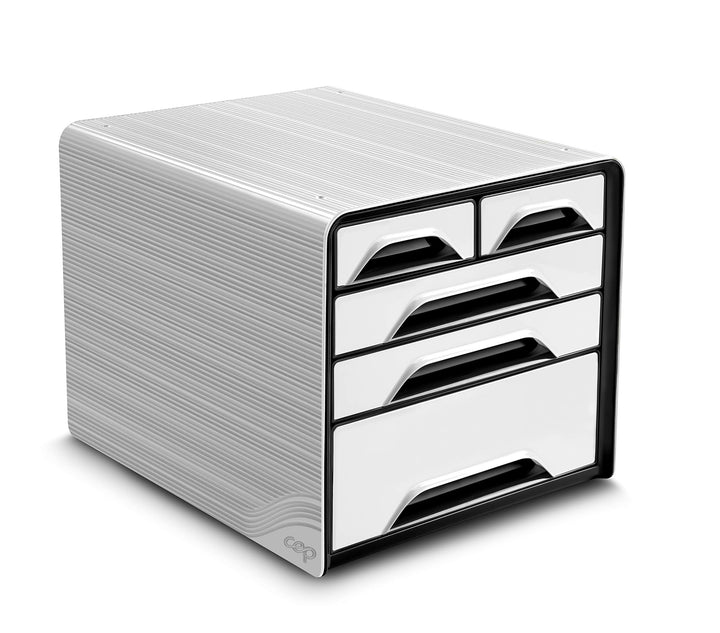 Cep 1072130121 Aktenschrank mit 5 Schubladen, 360 x 288 x 270 mm, Weiss/Schwarz